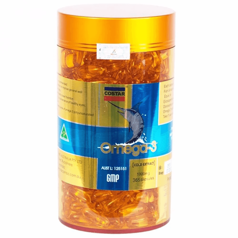 Viên uống bổ não, tim, mắt Omega 3 1000mg Costar (Chai lớn)