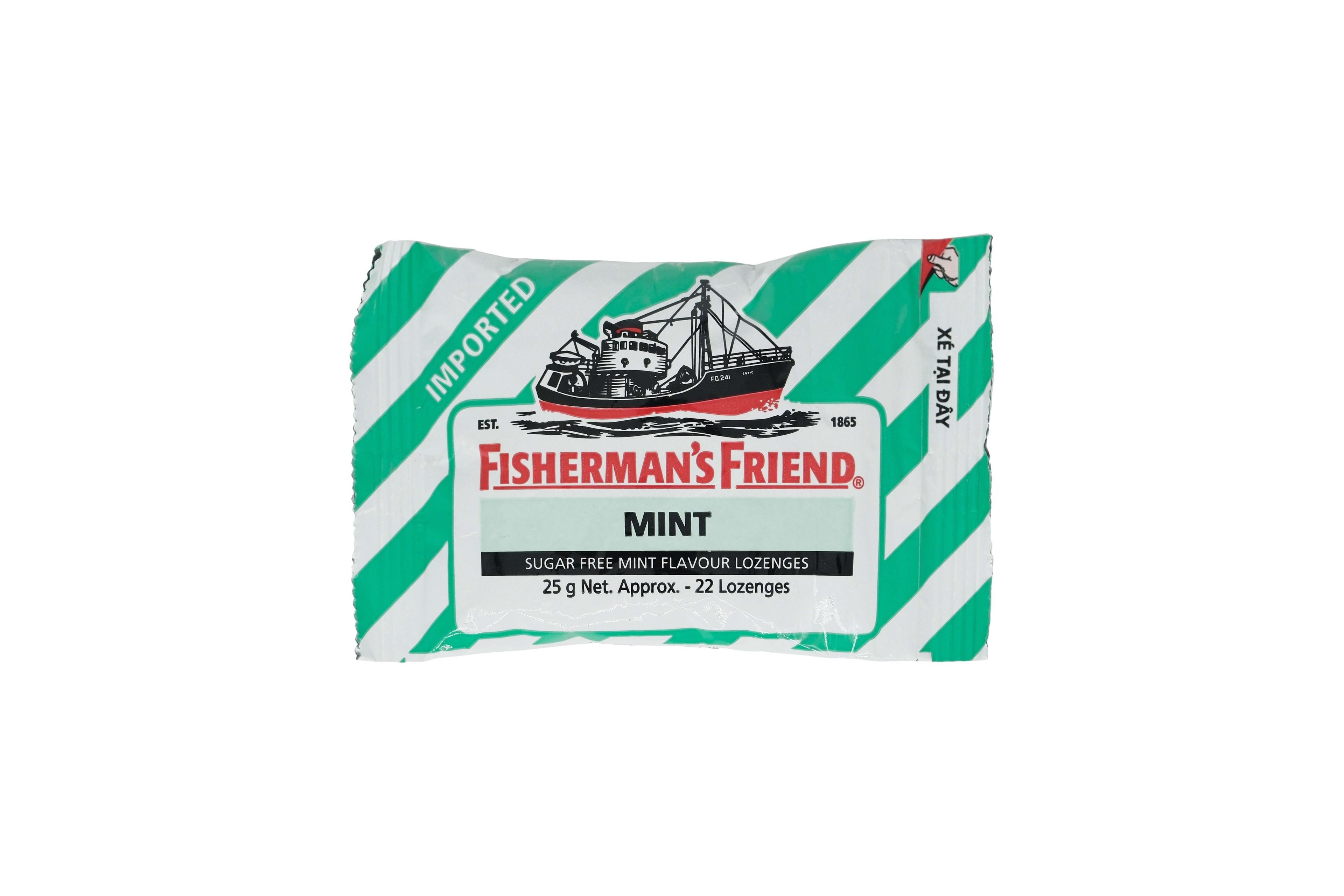 Kẹo ngậm Con Tàu Bạc Hà Mint Xanh Fisherman's Friend (Gói 25 gram)